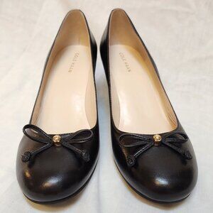 Cole Haan Elsie Lace Wedge Heel Black Leather 7.5 B